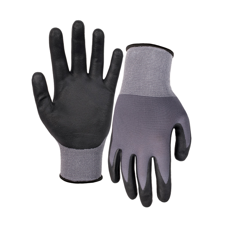 15G nylon/spandex shell DexiFoam palm coated gloves