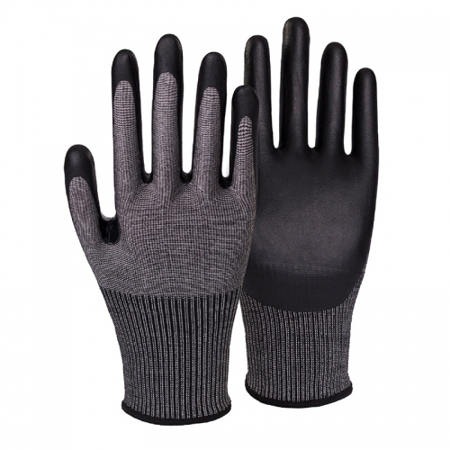 15G cut C/A3 DexiFoam palm coated gloves-Steel
