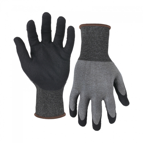 21G cut D/A4 DexiFoam palm coated gloves -Steel