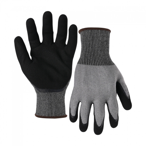 15G cut D/A4 nitrile sandy double palm coated gloves-Glass and Steel Free