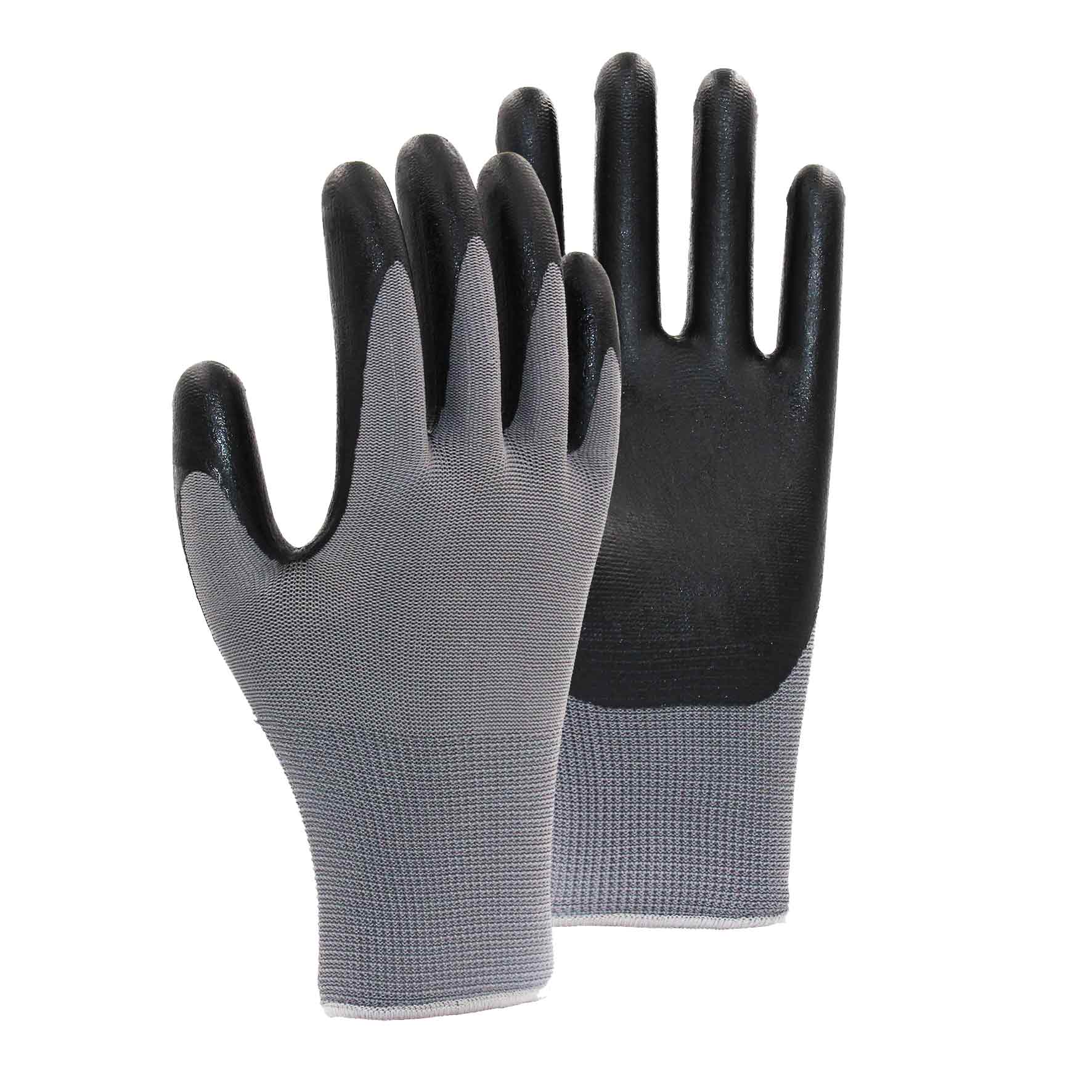 13G polyester shell nitrile micro foam palm coated gloves