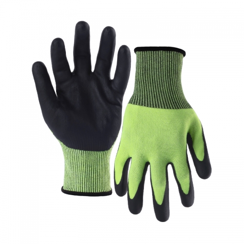 13G cut C/A3 water-based PU palm coated gloves