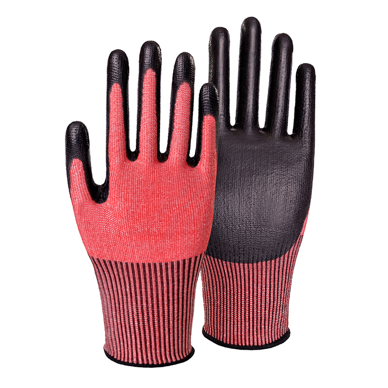 13G cut F/A6 PU palm coated gloves - Steel
