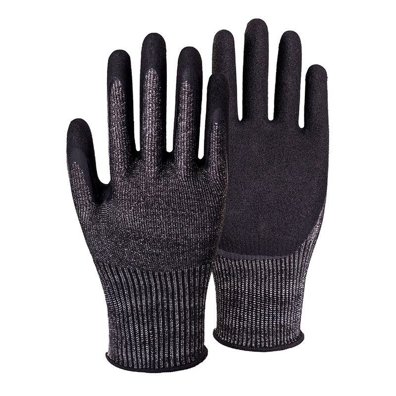 15G cut B/A2 nitrile sandy palm coated gloves-Glass and Steel Free