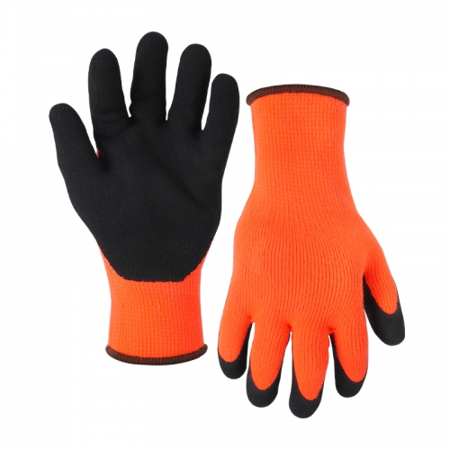 10G acrylic napping shell latex sandy palm coated gloves