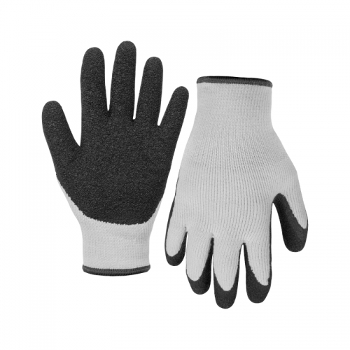10G polycotton napping shell with latex crinkle palm coated gloves