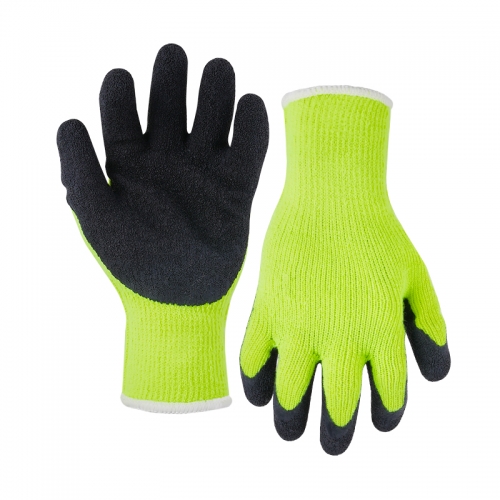 7G acrylic napping shell latex foam palm coated gloves