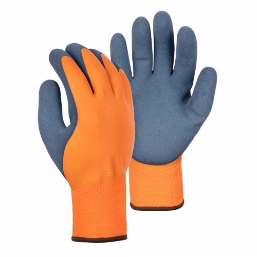15G polyester/arylic napping gloves with latex sandy double dipping(fully/thumb)