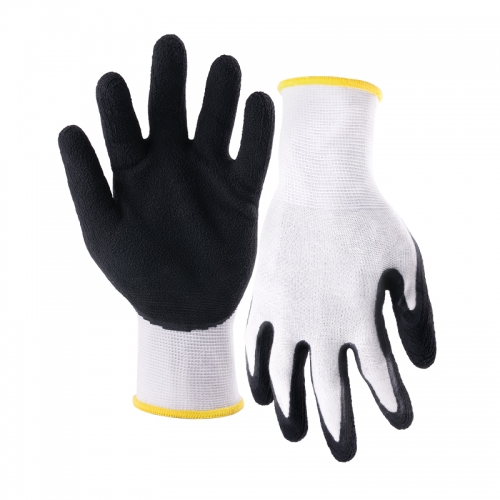 13G nylon shell latex foam palm coated gloves