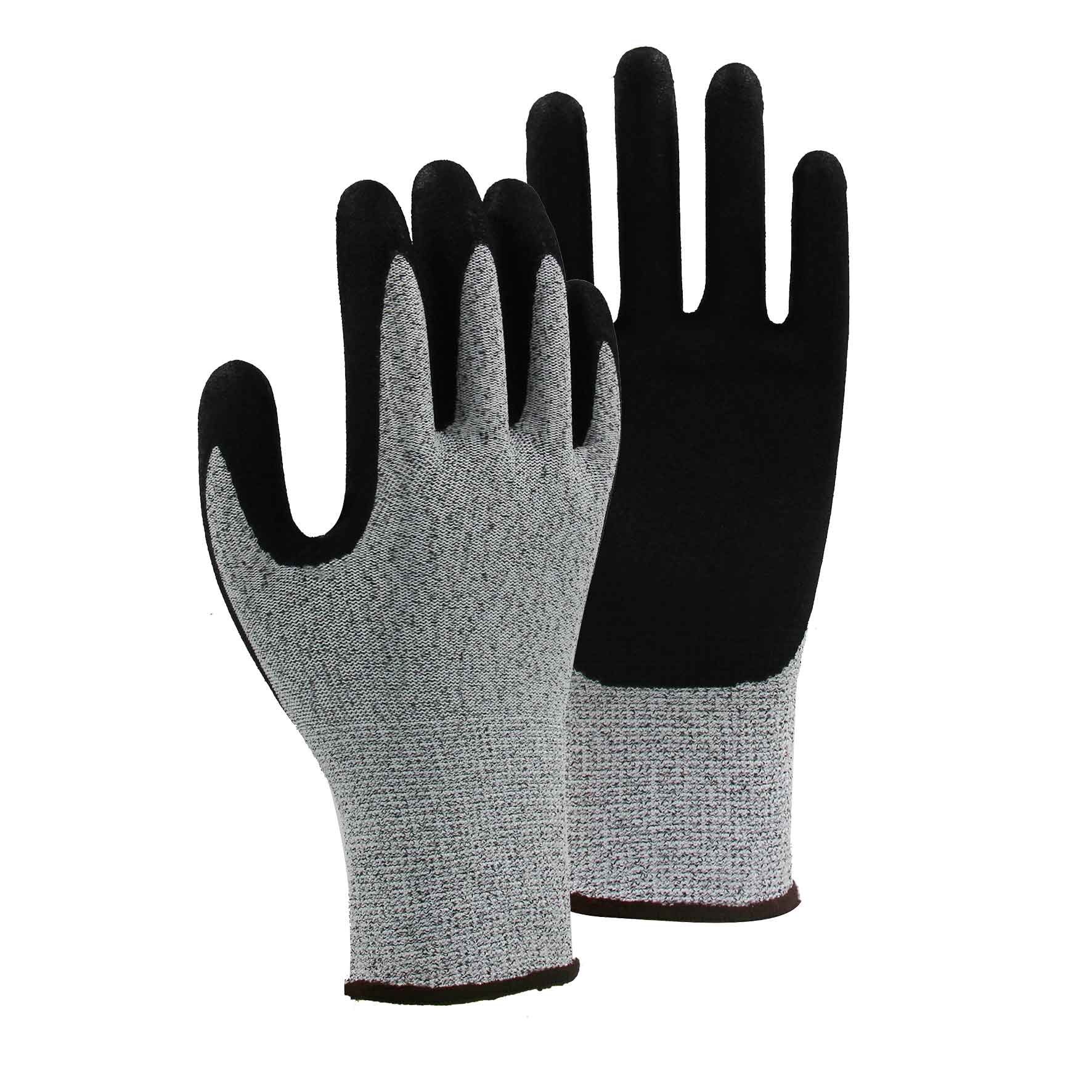 13G cut C/A3 nitrile sandy palm coated gloves-Glass and Steel Free