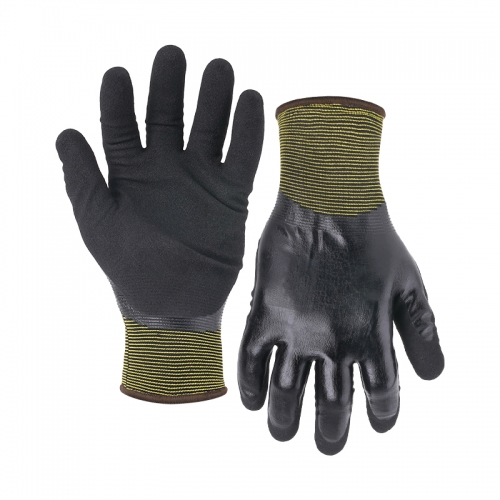 18G polyester/acrylic napping shell G-Flex double coated gloves(fully/palm)