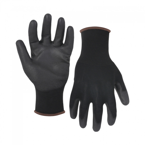 15G nylon shell PU palm coated gloves