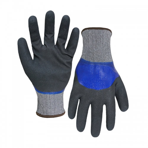 13G cut D/A4 nitrile double coated gloves(fully/half)-Glass Fibre