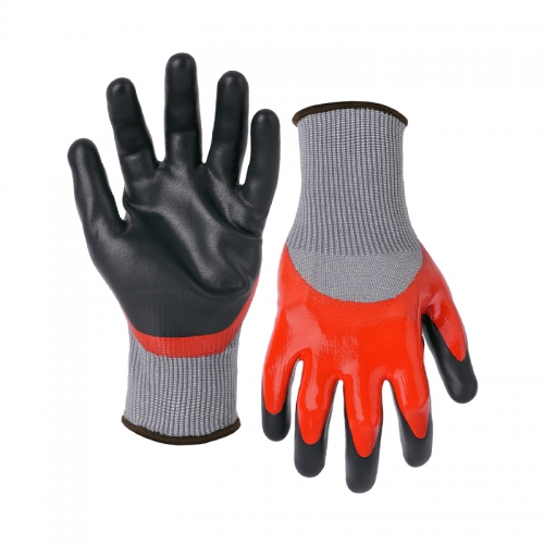 15G cut D/A4 GripFoam double coated gloves(half/palm) - Steel