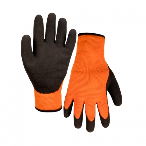 10G polyester napping shell latex sandy thumb coated gloves