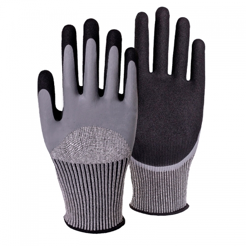 13G cut C/A3 nitrile sandy double coated(half/palm)-Glass and Steel Free