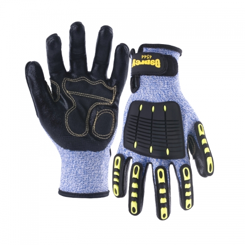 15G cut A7 nitrile sandy palm coated gloves-Glass Fibre/Tungsten