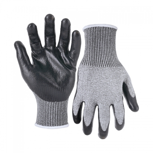 13G cut D/A4 nitrile smooth coated gloves-Glass Fibre