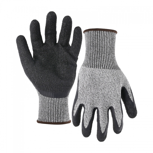 13G Cut C/A3 latex crinkle palm coated gloves