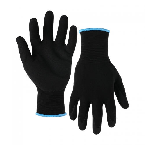 18G nylon shell latex sandy palm coated gloves