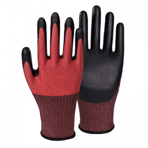 13G cut D/A4 nitrile fake foam palm coated gloves-Glass Fibre