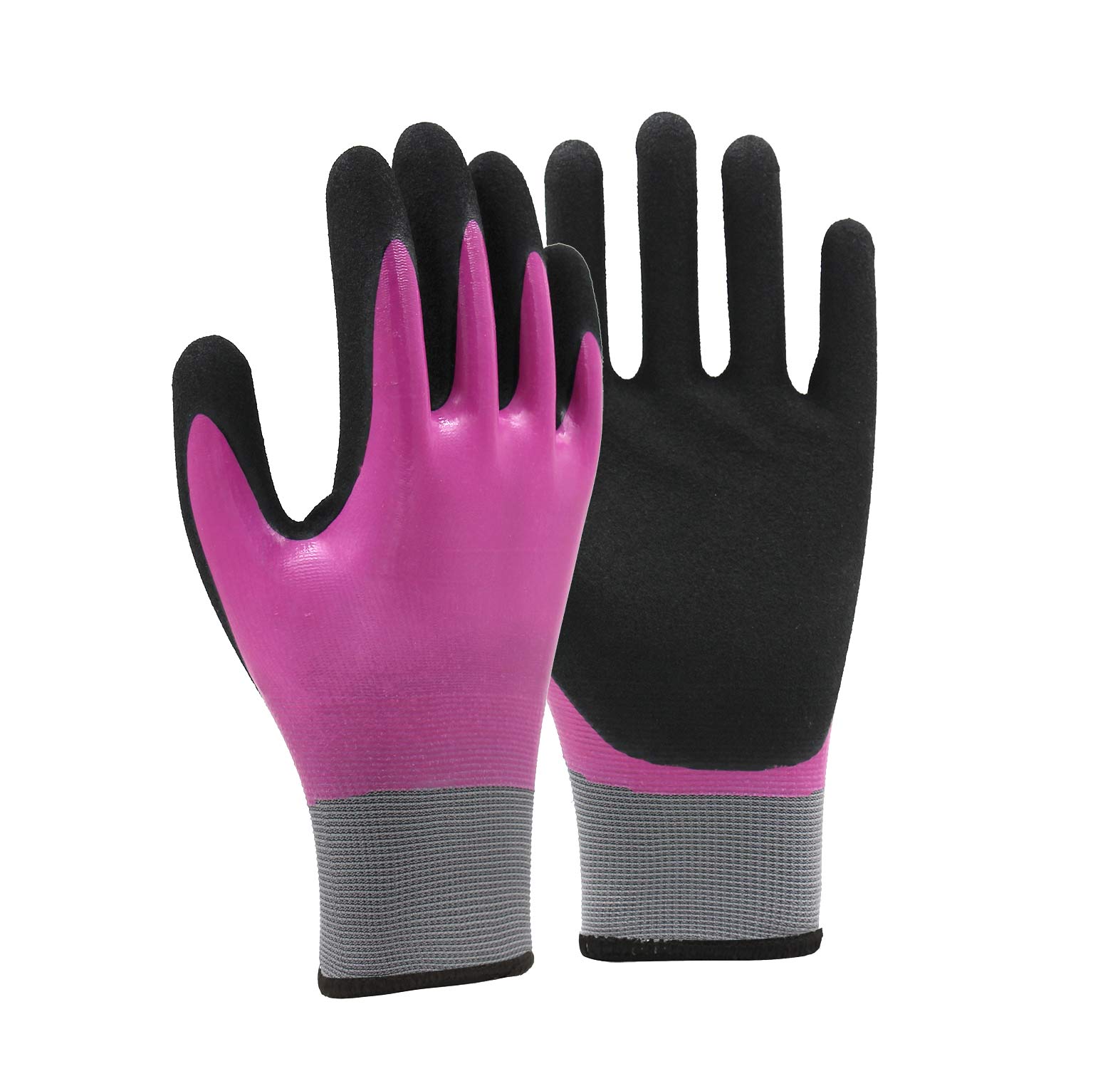 13G polyester/acrylic napping shell nitrile sandy double coated gloves(fully/palm)