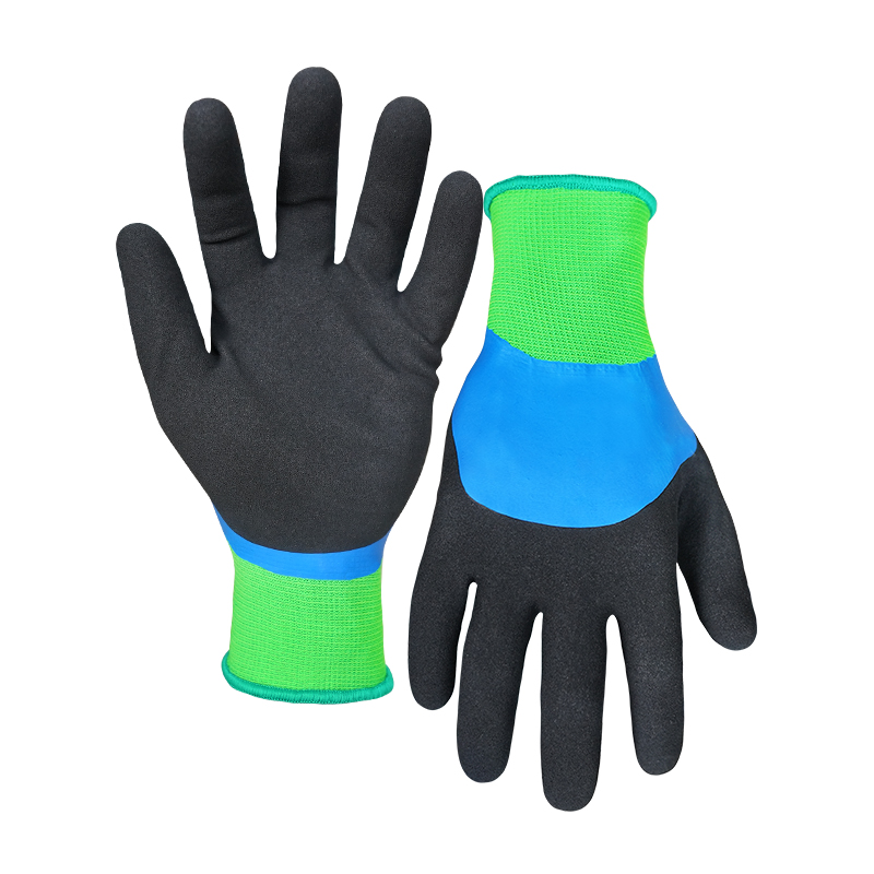 13G polyester shell nitrile sandy double coated gloves(fully/half)
