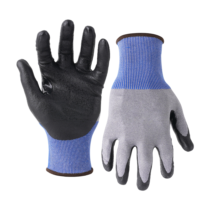 21G ANSI A7 UNIQFLEX palm coated gloves - Tungsten/Steel