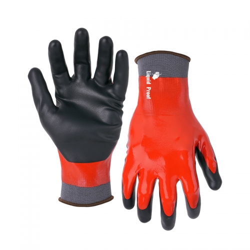 18G nylon/spandex shell GripFoam Plus double coated gloves(fully/palm）