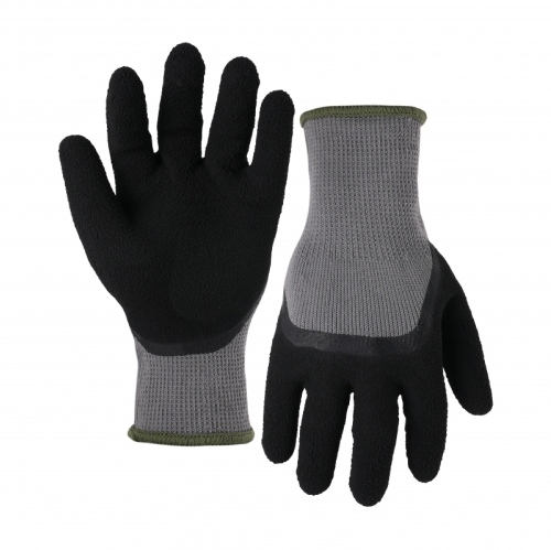 7G acrylic shell latex foam half coated gloves