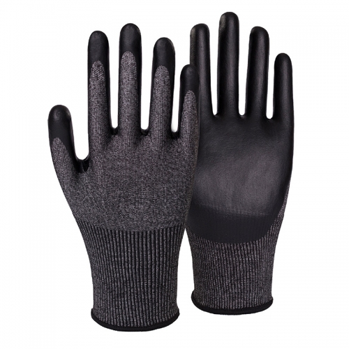 18G cut D/A4 DexiFoam palm coated gloves-Steel