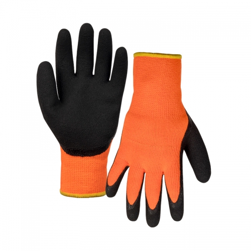 10G acrylic napping shell latex foam thumb coated gloves