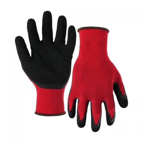 21G nylon shell latex foam palm coated gloves