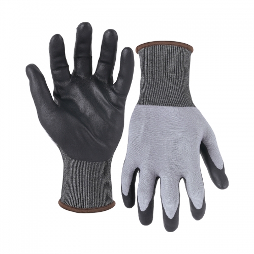 21G cut B/A2 DexiFoam palm coated gloves-Steel