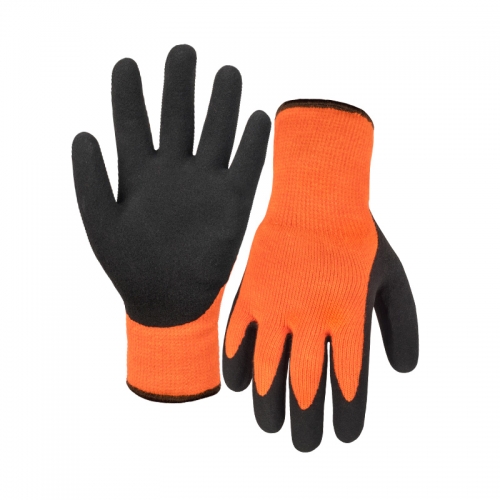 10G acrylic napping shell latex sandy thumb coated gloves
