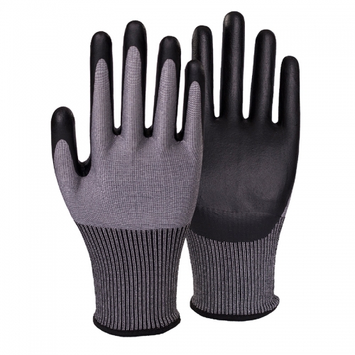 18G cut C/A3 DexiFoam palm coated gloves-Steel