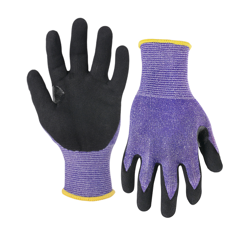 15G cut C/A3 nitrile sandy palm coated gloves-Glass and Steel Free