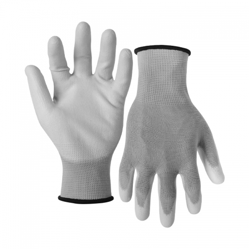 13G polyester shell PU palm coated gloves