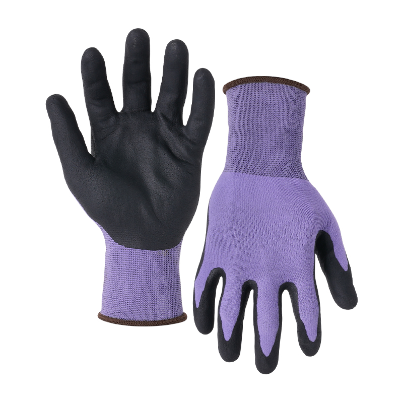 15G nylon/spandex shell DexiFoam palm coated gloves
