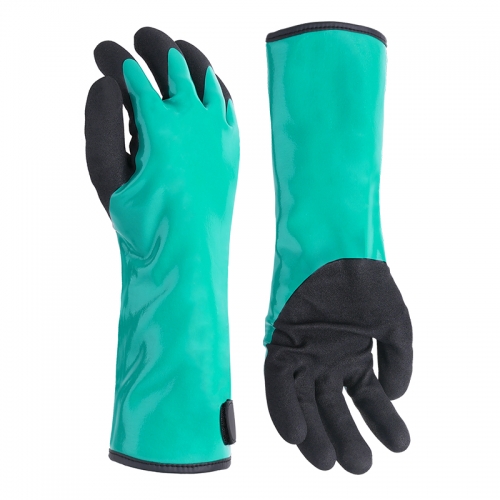 Chemical resistant  and thermal glove-Palm nitrile sandy finish