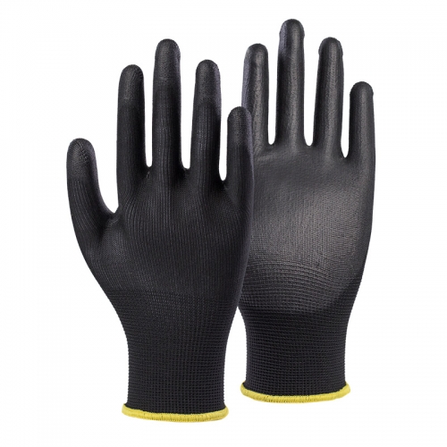 13G nylon shell PU palm coated gloves