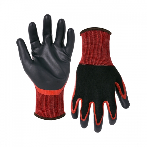 15G nylon/spandex shell GripFoam palm double coated gloves