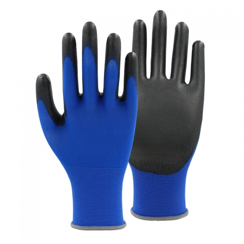 18G nylon/spandex PU palm coated gloves