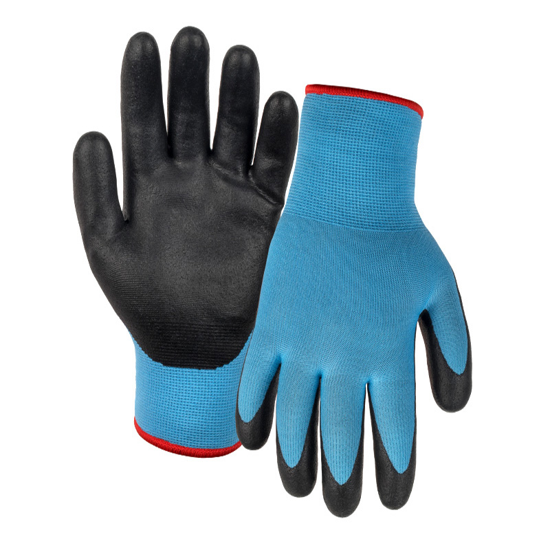 13G polyester/acrylic napping shell DexiFoam palm coated gloves
