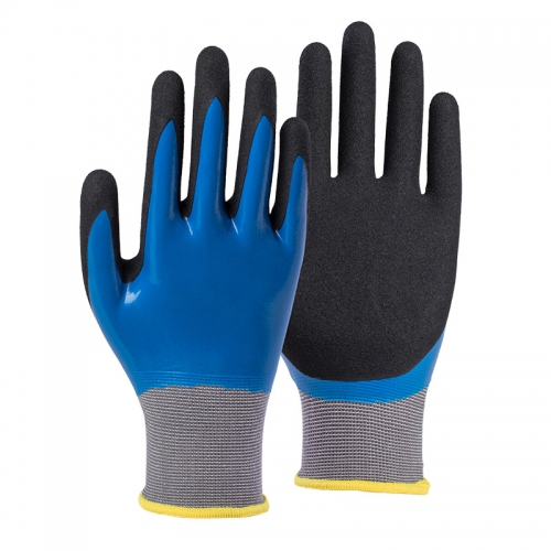 13G nylon shell latex sandy double coated gloves(fully/palm)