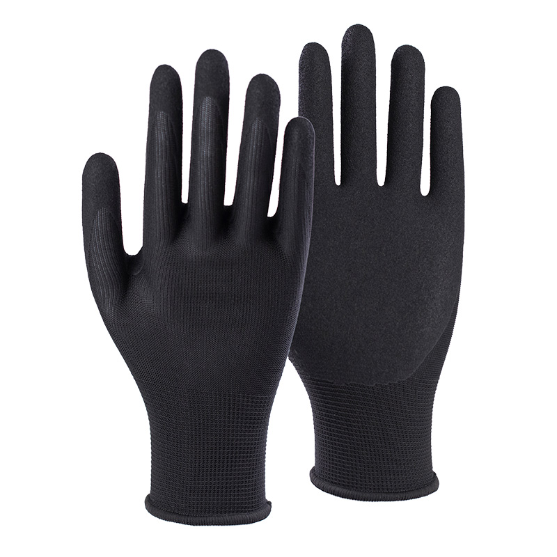 13G nylon shell latex sandy palm coated gloves