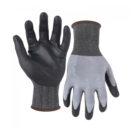 21G cut C/A3 DexiFoam palm coated gloves -Steel