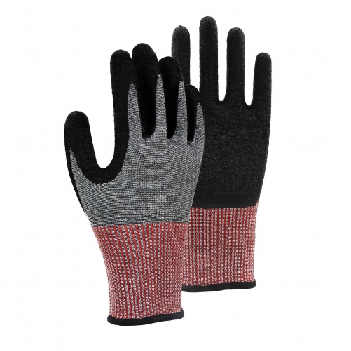 13G cut D/A4 latex crinkle palm coated gloves-Glass and Steel Free