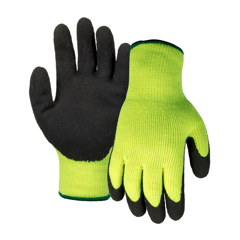 13G arylic napping shell latex sandy palm coated gloves