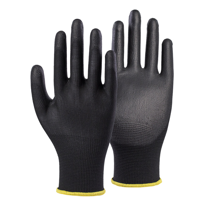 15G nylon shell PU palm coated gloves